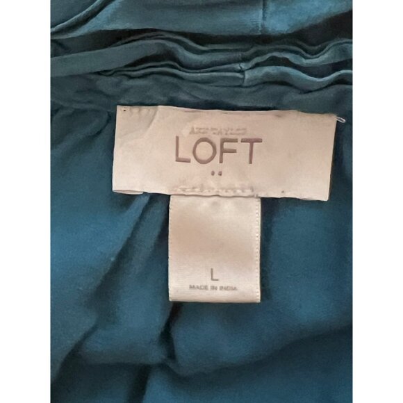 Loft Large Top 100% Cotton Lined Sleeveless Blue/Green Casual Beach - Picture 9 of 13